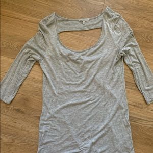 Gray 3/4 sleeve cotton shirt